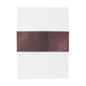 Goudbruine botanische elegante bruiloft uitnodigingen wikkel (Achterkant Voorbeeld)