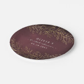 Goudbruine botanische vrijgezellenfeest papieren bordje (Gekanteld)