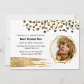 Goudbruine bruideglitter confetti kaart (Voorkant)