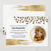 Goudbruine bruideglitter confetti kaart (Voorkant / Achterkant)