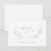 Goudbruine bruine bruidsschat bedankkaart (Voorkant / Achterkant)