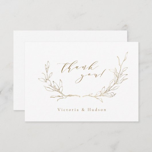 Goudbruine bruine bruidsschat bedankkaart (Voorkant / Achterkant)