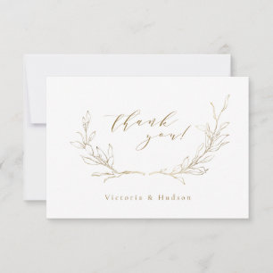 Goudbruine bruine bruidsschat bedankkaart