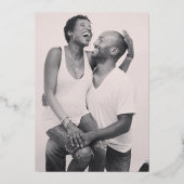 Goudbruine bruine bruiloft folie uitnodiging (Achterkant)