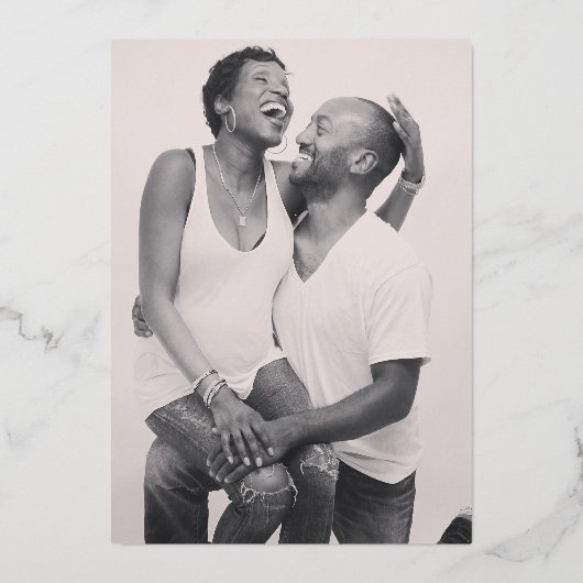 Goudbruine bruine bruiloft folie uitnodiging (Achterkant)