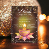 Goudbruine Diwali Lampen licht illustratiescript Kaart