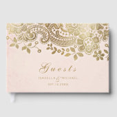 Goudbruine elegante bruinkoolbriketten gastenboek (Voorkant)