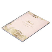 Goudbruine elegante bruinkoolbriketten notitieboek (Linkerzijde)