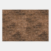 Goudbruine glitter strepen inpakpapier vel (Voorkant 2)