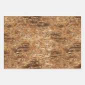 Goudbruine glitter strepen inpakpapier vel (Voorkant)