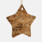 Goudbruine glitter strepen keramisch ornament (Rechts)