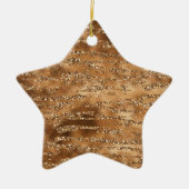 Goudbruine glitter strepen keramisch ornament (Voorkant)