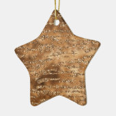 Goudbruine glitter strepen keramisch ornament (Links)