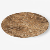 Goudbruine glitter strepen papieren bordje (Gekanteld)