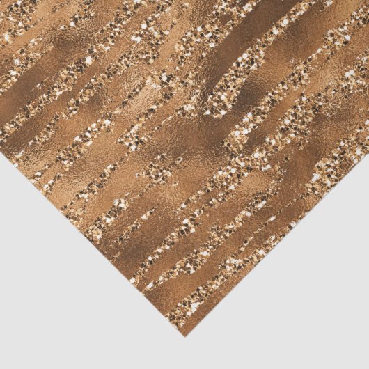 Goudbruine glitter strepen tissuepapier (Detail)