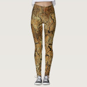 "Goudbruine" gouden en bruine Leggings (Voorkant)