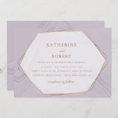 goudbruine huwelijksuitnodiging kaart (Voorkant / Achterkant)