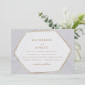 goudbruine huwelijksuitnodiging kaart (Staand voorkant)