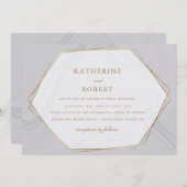 goudbruine huwelijksuitnodiging kaart (Voorkant / Achterkant)