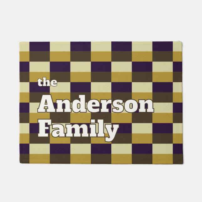 Goudbruine kleurencombinatie deurmat (Voorkant)