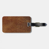 Goudbruine Lederen look Bagagelabel (Achterkant horizontaal)
