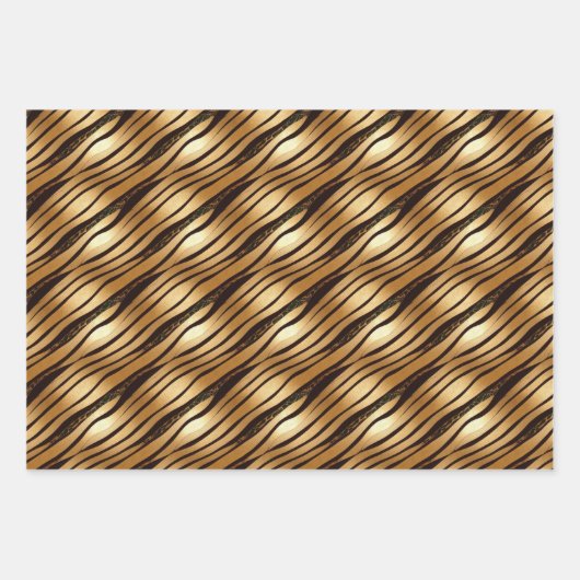 Goudbruine luipaard dierlijke strepen inpakpapier vel (Voorkant)