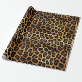 Goudbruine luipaard print cadeaupapier (Uitgerold)
