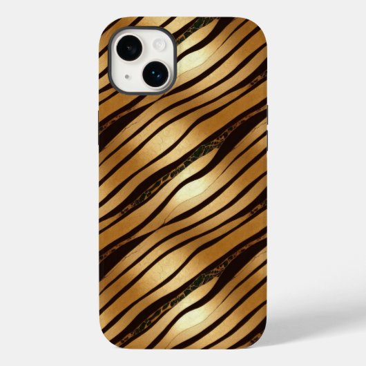Goudbruine luipaard print strepen Case-Mate iPhone case (Achterkant)