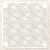 Goudbruine luipaard print strepen glazen onderzetter (Achterkant)