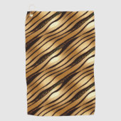 Goudbruine luipaard print strepen golfhanddoek (Voorkant)