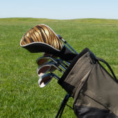 Goudbruine luipaard print strepen golfheadcover (Insitu)