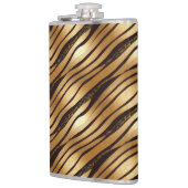 Goudbruine luipaard print strepen heupfles (Links)