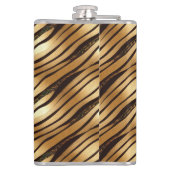 Goudbruine luipaard print strepen heupfles (Achterkant)