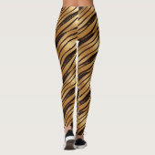 Goudbruine luipaard print strepen leggings (Achterkant)
