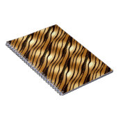 Goudbruine luipaard print strepen notitieboek (Rechterzijde)
