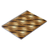 Goudbruine luipaard print strepen notitieboek (Linkerzijde)