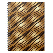 Goudbruine luipaard print strepen notitieboek (Voorkant)