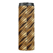 Goudbruine luipaard print strepen thermosbeker (Achterkant)