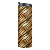 Goudbruine luipaard print strepen thermosbeker (Geroteerd rechts)