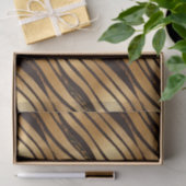 Goudbruine luipaard print strepen tissuepapier (Geschenk)