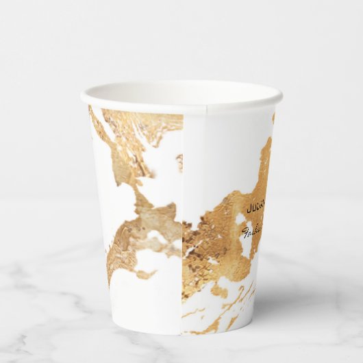 Goudbruine marmer papieren bekers (Rechts)