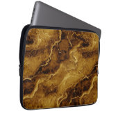 Goudbruine marmerstructuur laptop sleeve (Voorkant Rechts)