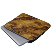 Goudbruine marmerstructuur laptop sleeve (Voorkant onderkant)