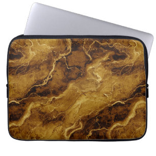 Goudbruine marmerstructuur laptop sleeve