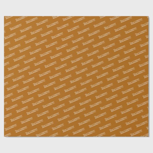 Goudbruine Promo Logo Promotionele Kerst Cadeaupapier (Vlak)