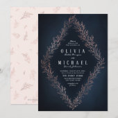 Goudbruine roos goudmarinebruin botanische elegant kaart (Voorkant / Achterkant)