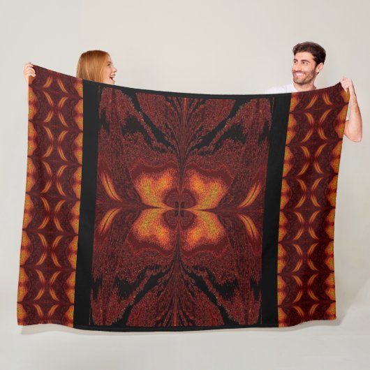 Goudbruine vlinder fleece deken (In situ)