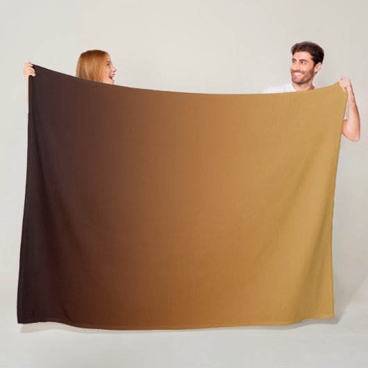 Goudbruine warme kleuren fleece deken (In situ)
