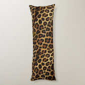 Goudbruine zwarte luipaard print lichaamskussen (Achterkant (Verticaal))