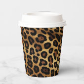 Goudbruine zwarte luipaard print papieren bekers (Achterkant)